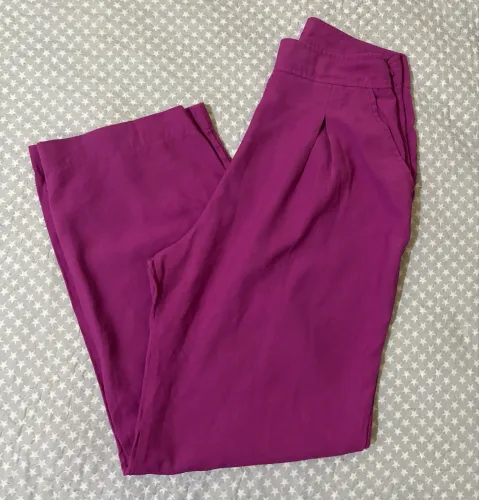 Calça social pantalona cintura alta feminina 
