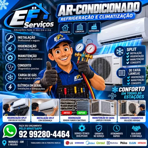 Serviços de ar-condicionado,instalações,limpeza e muito mais!