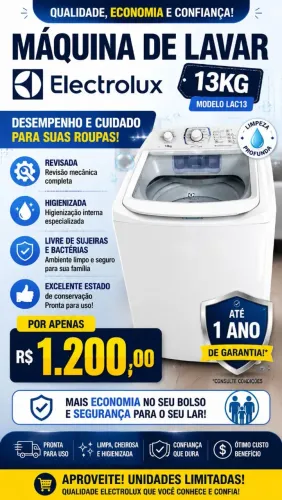 Máquina de lavar Electrolux 13kg