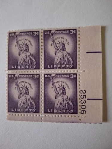 Antiguidade Selo EUA Estátua liberdade 3c