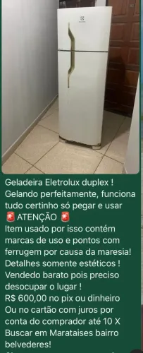 Geladeira eletrolux duas portas 