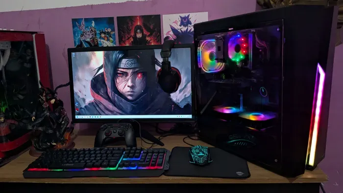PC GAMER BASE COMPLETO i5 + RX 550 4GB + 12GB RAM + SSD + MONITOR NOVO + CONTROLE REDRAGON