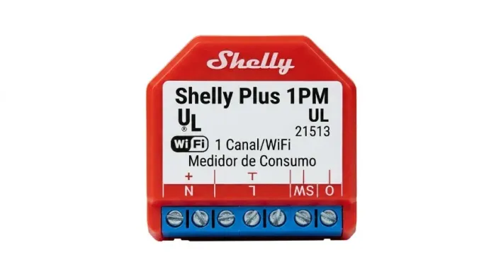 RELE INTELIGENTE SHELLY 1 CANAL/WIFI C/ MEDIDOR DE CONSUMO/PLUS 1 PM-1 UL (21513)