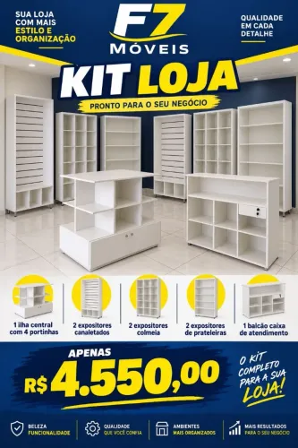 KIT LOJA COMPLETO CM 8 PEÇAS MDF NOVO 