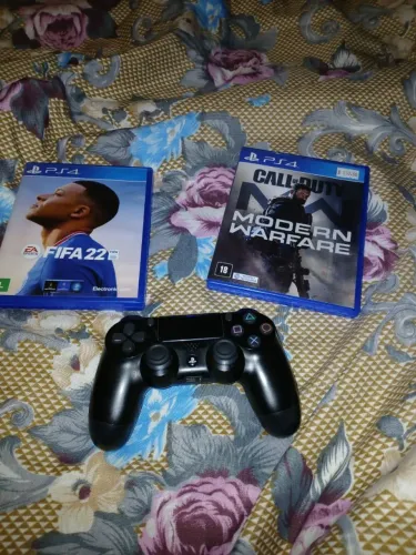 CONTROLE PS4 ORIGINAL MAIS 2 JOGOS MIDIA FÍSICA