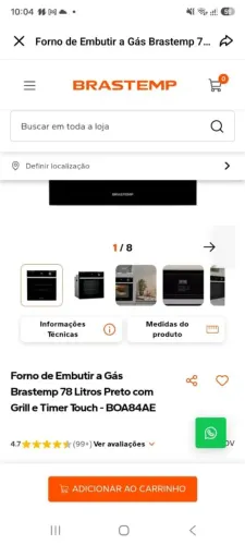 Vendo esse forno embutido, Brastemp 78litros