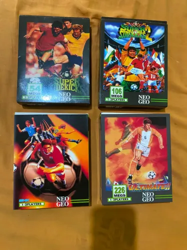 Super Sidekicks - NEO GEO MVS- ORIGINAIS- COLEÇÃO COMPLETA 1,2,3,4 COM CAIXAS