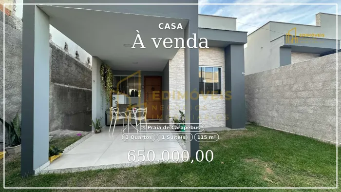 Casa Moderna em Praia de Carapebus  Serra/ES, 3 Quartos e Área Gourmet