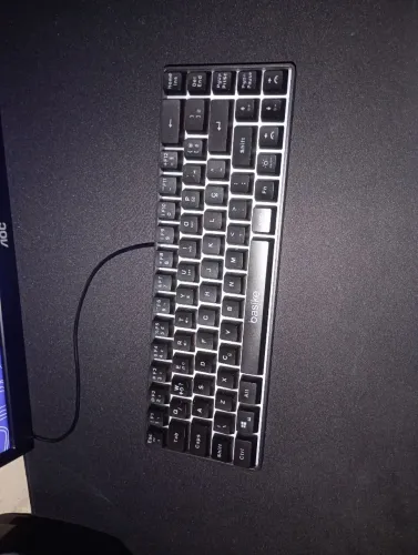Teclado 60% luzes RGB, cor preta 