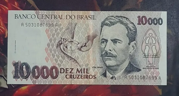 Nota de 10000 Cruzeiros Colecionador Rara Valor Histórico