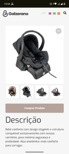 Bebê conforto com base da marca Galzerano
