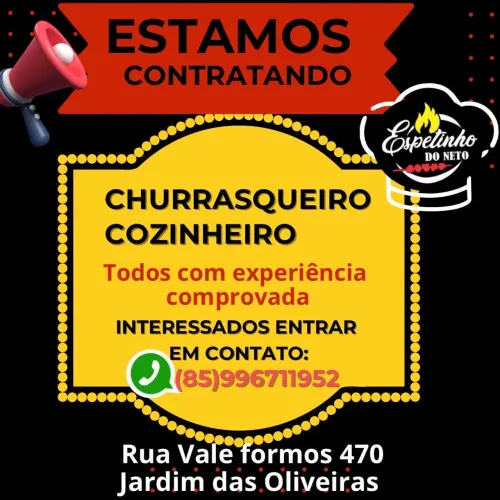  Cozinheiro com experiência em self service 