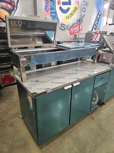 balcão condimentador refrigerado 1,50m de inox