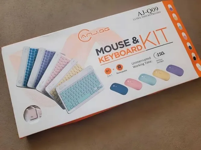 Teclado sem fio com mouse
