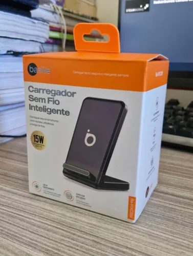 Carregador Sem Fio Inteligente Basike 15W - Novo de Caixa