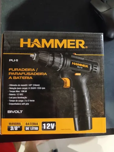 Parafusadeira Furadeira Hammer Pli-11 a Bateria.