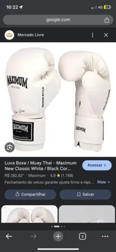 Luva de muay thai masculina branca 