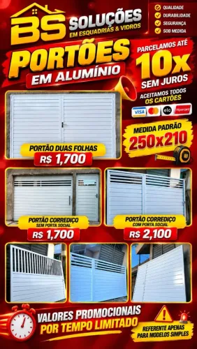PORTÕES EM ALUMÍNIO NA PROMOÇÃO TEMPORÁRIA