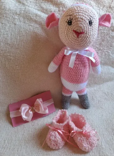 Kit para bebê sapatinho, faixa de cabelos, naninha