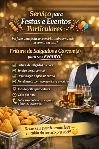 Serviço para festas e eventos particulares