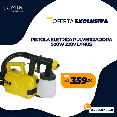 PISTOLA ELETRICA PULVERIZADORA 500W 220V LYNUS