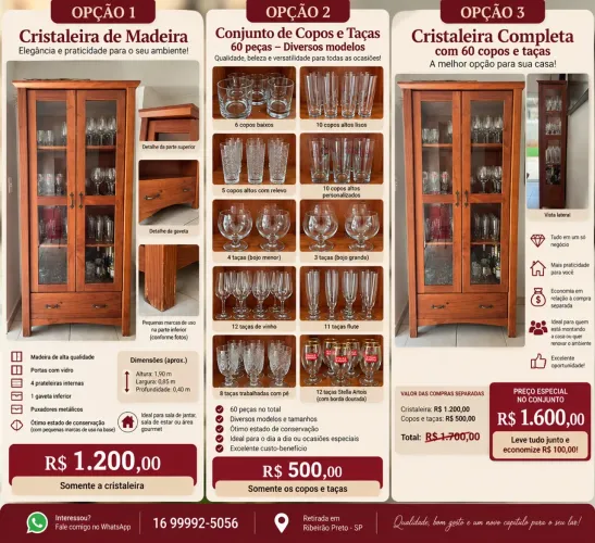 Cristaleira madeira