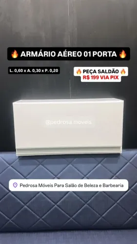 Armário Aero 01 Porta Branco Novo