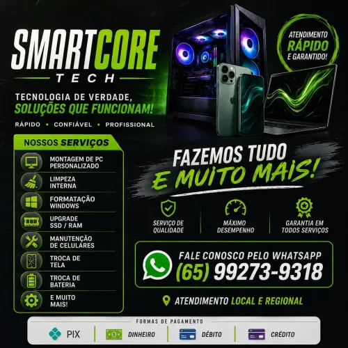 Concerto de celular e serviços de PC Home office e Gamer