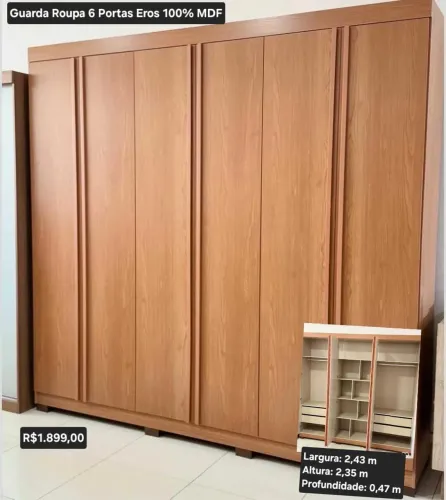 Guarda Roupa 6 Portas Eros 100% MDF