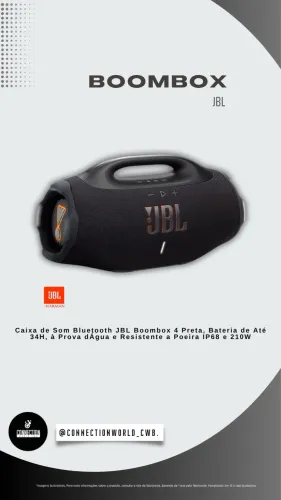 Caixa de som bombox 4 preta - nova