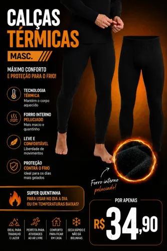 CALÇA TÉRMICA MASCULINA TAMANHO UNICO