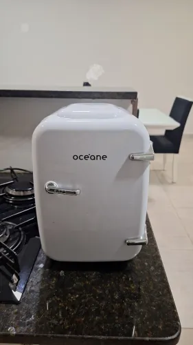 Mini Geladeira Bivolt Branca Oceane Skincare - Blogueira - Quente e Frio