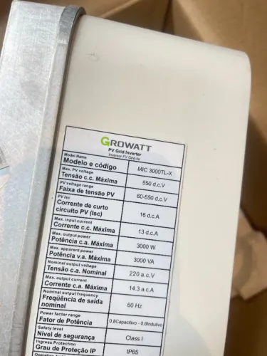 Inversor growatt 3kw - 1mppt