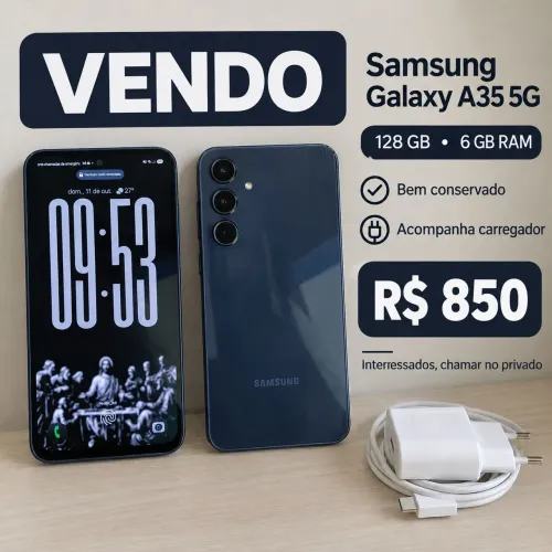 Samsung Galaxy A35 5G 128GB 6GB RAM Conservado + Aceito Troca por iPhone ?