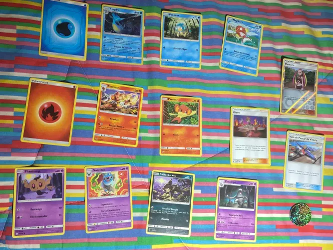 conjunto cartas pokemon + moeda lyncaroc crepúsculo