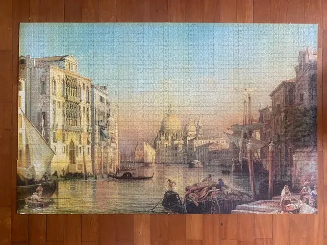 Quadro de Quebra-Cabeça O Grande Canal de Veneza (Grow) de 3000 peças MONTADO e COLADO!
