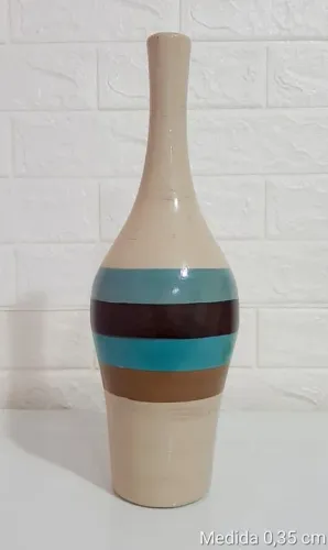 Vaso Decorativo em Cerâmica com Listras