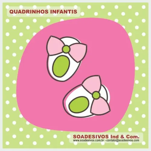 PLACA DECORATIVA BABY - ROSA E VERDE