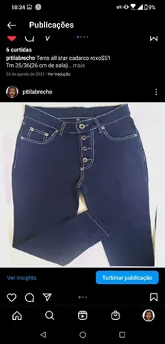 Calça cintura alta com botões vintage Tm 38