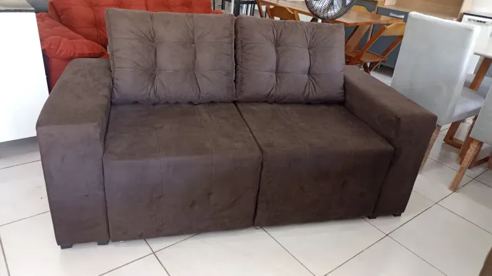 Sofá de Suede 2 lugares Retrátil 