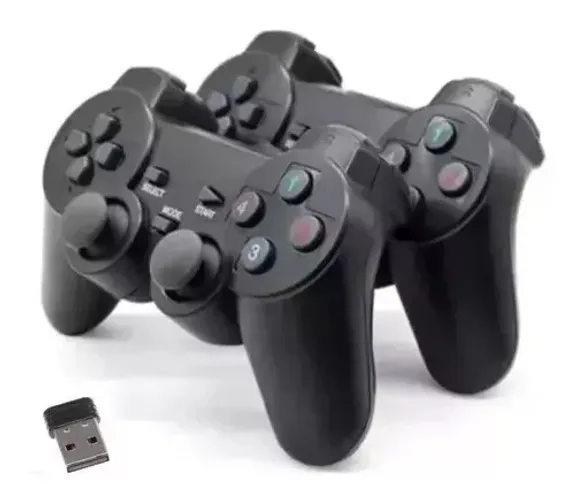 Kit 02 Controles Sem Fio: Game Stick, Tv Box e Pc