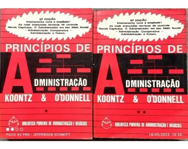 Livro Princípios De Administração 1 E 2 Volume De Koontz; Odonnell