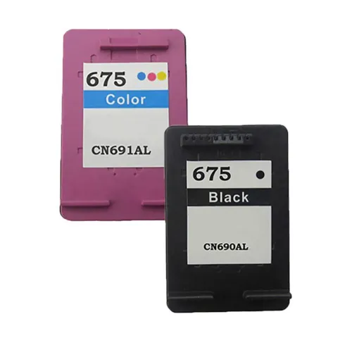 Cartuchos de tinta HP 675 Compatível Preto e Colorido Novos