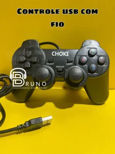 Controle para PC com Fio USB Dualshock Joystick <br>