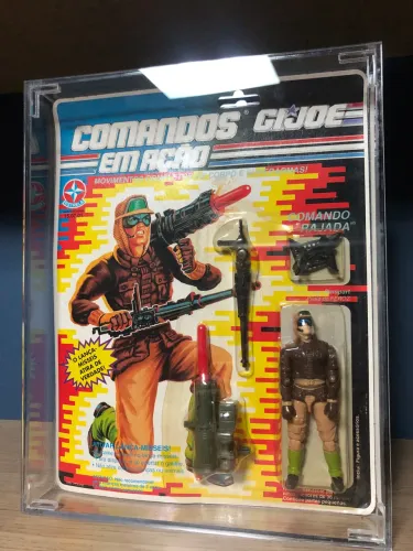 Boneco Comandos em Ação Estrela Comando Rajada novo, lacrado e com case de acrílico 