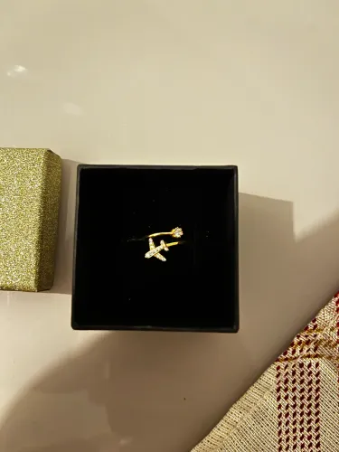 Anel Prata 925 Avião Amantes De Viagens Ouro 18k An2438 Prata 925 Ajustável