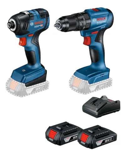 COMBO PARAFUSADEIRA BOSCH GSB185LI CHAVE IMPACTO GDR18V200 C/2BAT 2AH