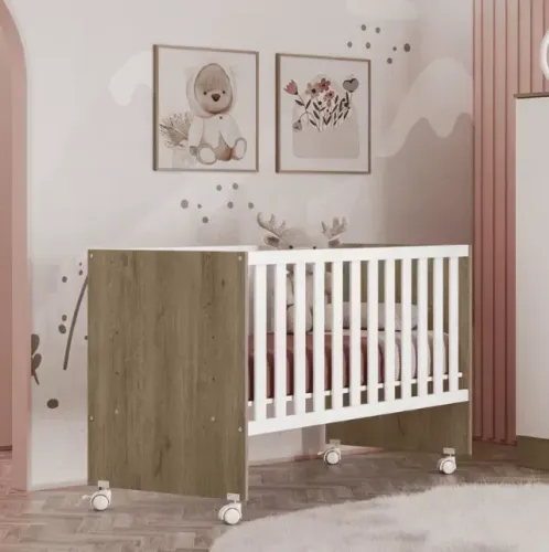 Berço com Rodízio Reto Infantil