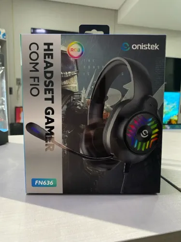 Fone de ouvido gamer com fio RGB novo! Com microfone 