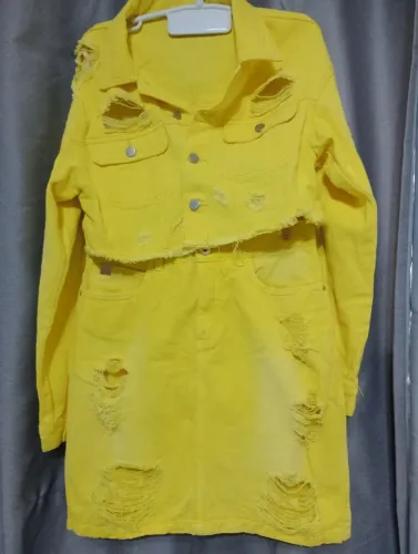 Conjunto cropped e saia Denin P/M